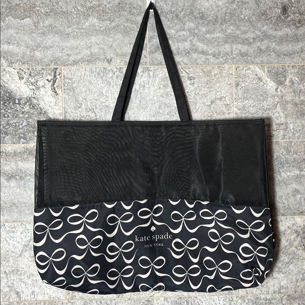 💥HP💥Kate Spade New York Bow Mesh Tote  – Black/White